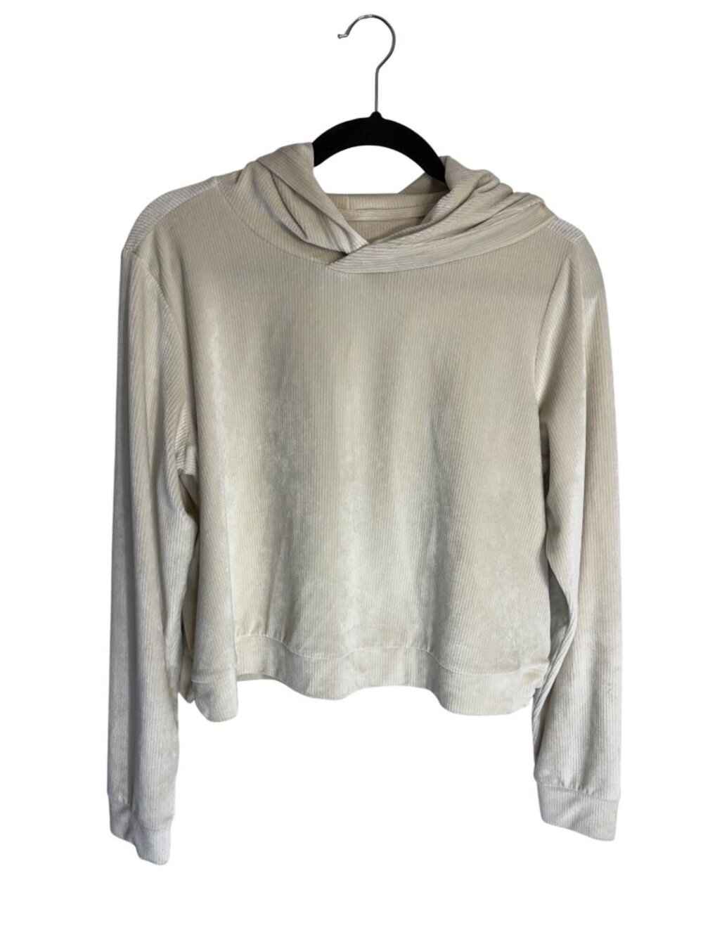 Vuori Haven Hoodie Bone Ribbed Cropped-sz Medium